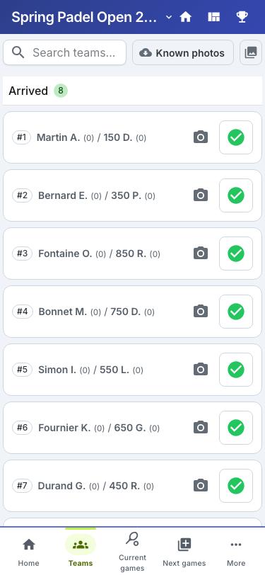 Check-In & Team Overview