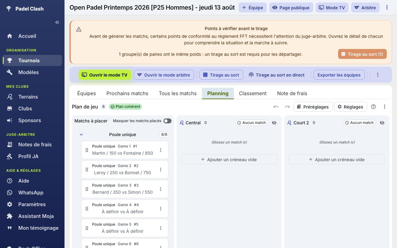 Tout pour construire l'ordre de jeu